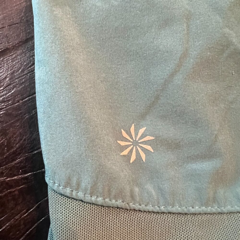 Athleta~Women~Mesh Racer Shorts~Aqua~Medium - Picture 4 of 7